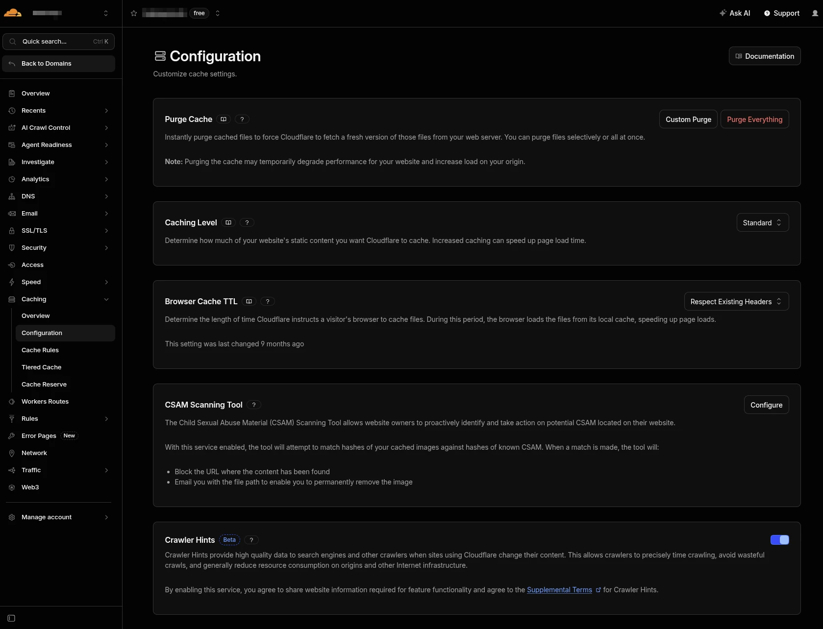 Cloudflare caching configuration used for bakasyon.ph